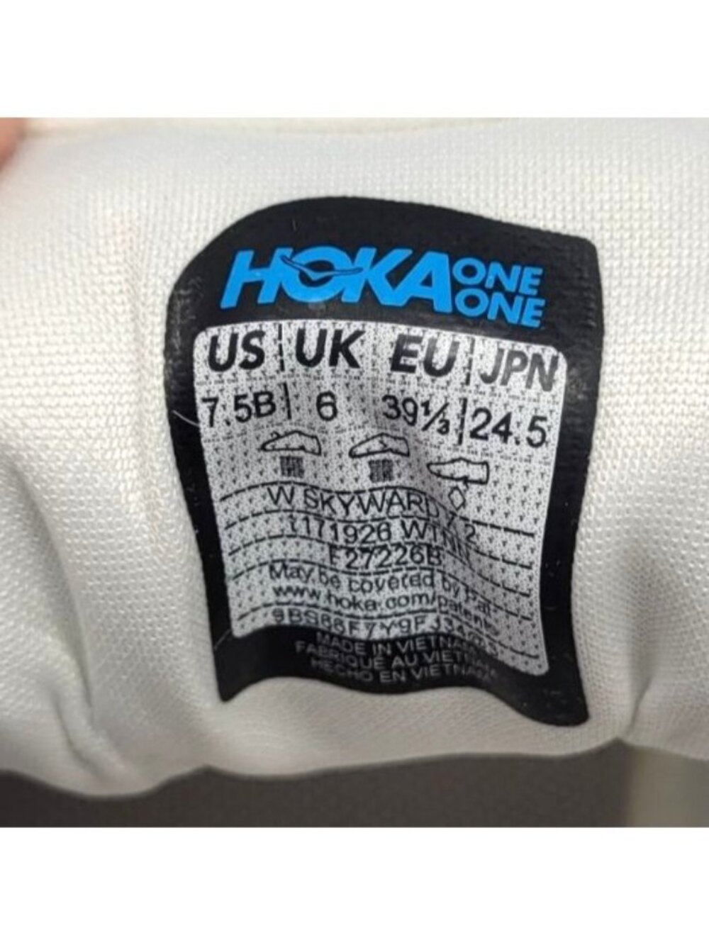 HOKA Skyward X 2 Supportive Womens 7.5 B White Metallic Carbon Running Shoes - Picture 7 of 11